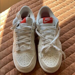 Nike White Sneakers with Red Logo NEW IN BOX